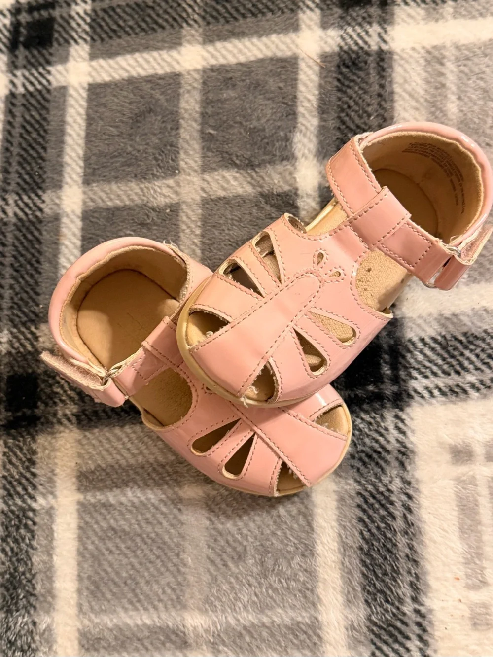 The Children's Place Pink T-Strap Baby Walker Sandals